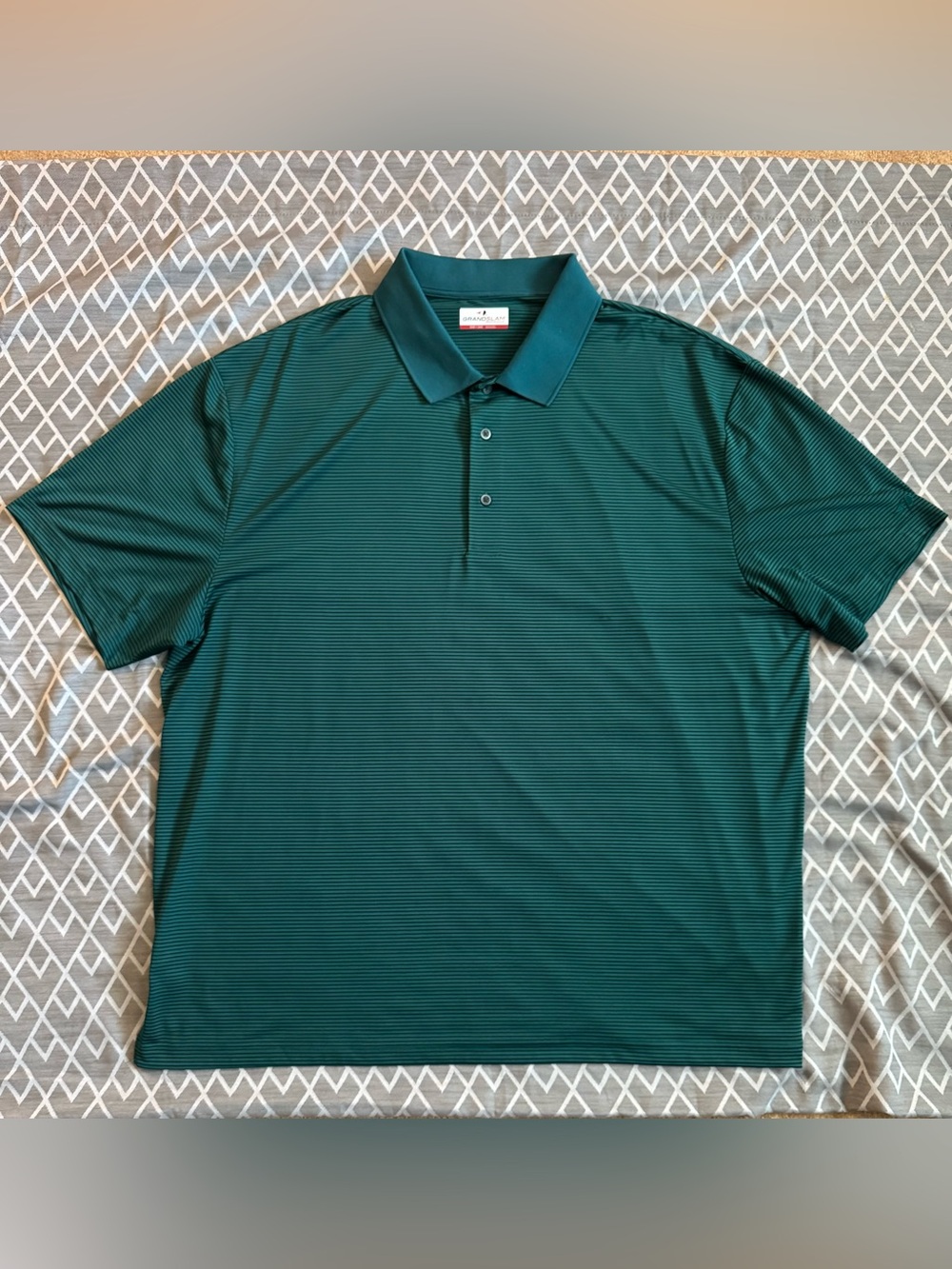 Grand Slam Teal Green Micro-Striped Polo